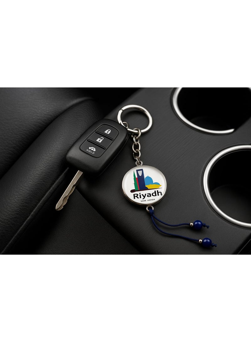 هدايا تذكارية عربية سلسلة مفاتيح تحمل معالم مدينة الرياض - تذكار سعودي فاخر يتميز بالهندسة المعمارية الشهيرة والفخر الثقافي والحرفية الخالدة - هدية مثالية لليوم الوطني والمسافرين وهواة جمع التذكارات - Image 3